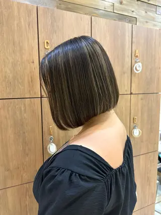 ミディアム Ancheri by flammeum戸塚店所属・ひな/ボブカット/ ブリーチなしWカラーのヘアスタイル