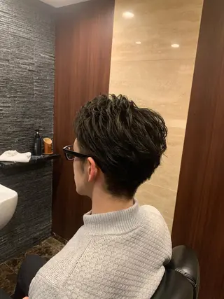 ショート パーマ メンズ ヒロ銀座 バーバーショップ神楽坂所属・ひらお あおとのヘアスタイル