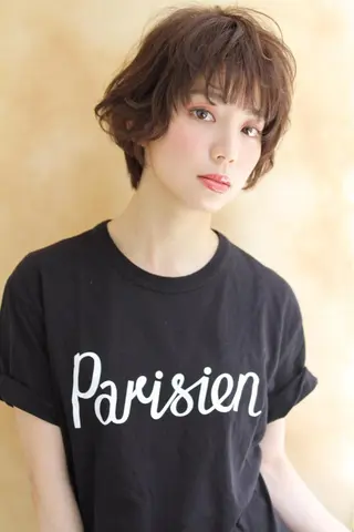 ショート カラー パーマ LiL`塚口所属・L i L 塚口のヘアスタイル