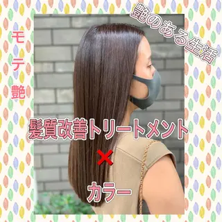 ロング カラー 髪質改善/縮毛矯正 /ブリーチ矯正/岡部のヘアスタイル