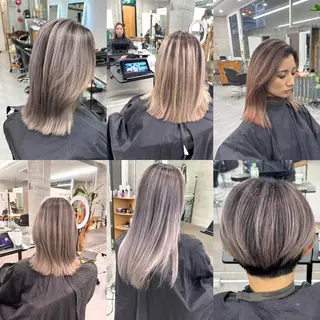 セミロング カラー 艶髪✨ブリーチ職人 井手正康のヘアスタイル