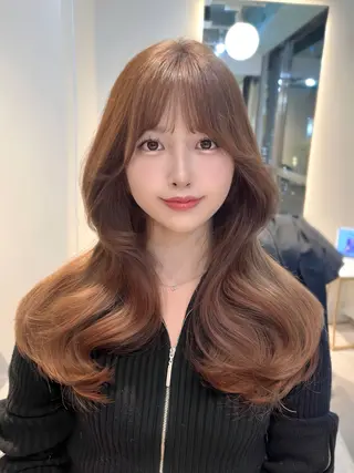 ロング カラー パーマ ヘアアレンジ レイヤーカット ✨️進藤ひかりのヘアスタイル