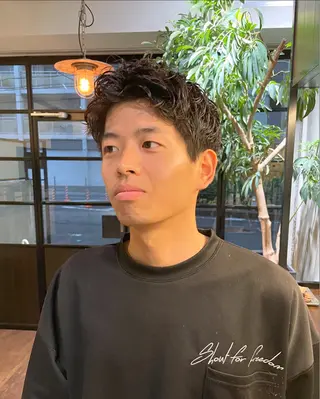 ショート パーマ メンズ すみとも るなのヘアスタイル