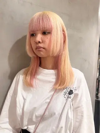 セミロング カラー オタク特化🎀 顔まわり🎀ゆうなのヘアスタイル