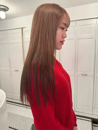 カラー ブリーチカラー🎀 韓国風/寺門美優のヘアスタイル