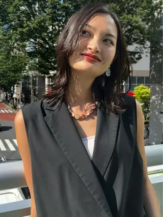 セミロング ✨暗髪カラー✨ たけとら🐯のヘアスタイル