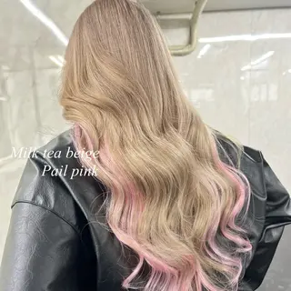 ロング カラー シールエクステ特化 ハイトーン、NANAのヘアスタイル