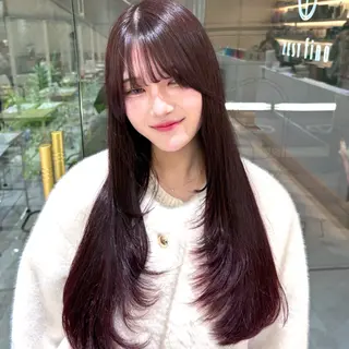 ロング カラー 🇰🇷韓国スタイル /束間まつげ🎀ミキのヘアスタイル