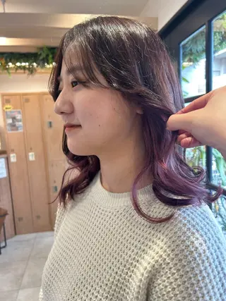 セミロング カラー 🍒透明感カラー mutsuki🍒のヘアスタイル