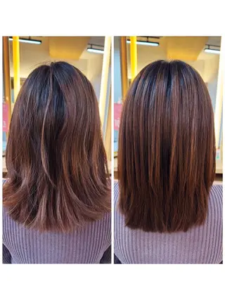 ミディアム 髪質改善/縮毛矯正✨ 白石ゆいのヘアスタイル