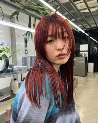 ロング カラー ハッシュカット カシマハヤトのヘアスタイル