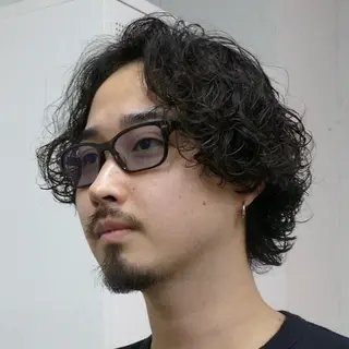 ミディアム パーマ メンズ 立川/メンズパーマ 厚進太郎のヘアスタイル