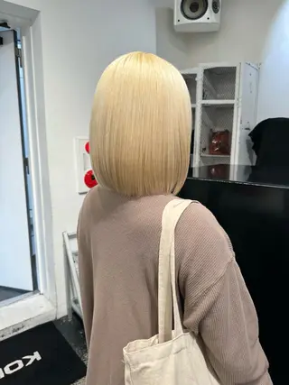 ミディアム カラー ヘアアレンジ 艶ハイトーン/ヘア アレンジAYAKAのヘアスタイル