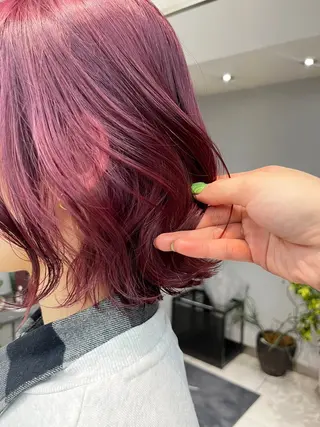 カラー ボブ・顔まわり 💎愛唯(めい)のヘアスタイル