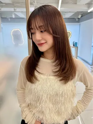 セミロング 顔周り🇰🇷韓国 レイヤー/いづみ💞のヘアスタイル