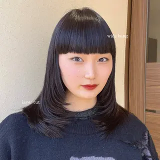 セミロング 中山 遥のヘアスタイル