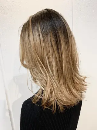 セミロング カラー Lolonois梅田 /Okazaki:)のヘアスタイル