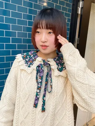 ミディアム カラー パーマ ヘアアレンジ メンズ キッズ ネイル マツエク・マツパ アイブロウ パーマスタイル🔅 sayacaのヘアスタイル