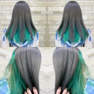 ロング カラー "PEPPU "所属・派手髪、ハイトーン ショートヘアShinのヘアスタイル