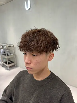 ショート パーマ メンズ 波巻きスパイラルパー マ/シャドウパーマ駿のヘアスタイル