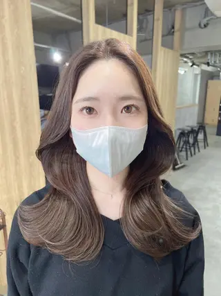 セミロング カラー 韓国レイヤー/ 顔周り💕田中将吾のヘアスタイル