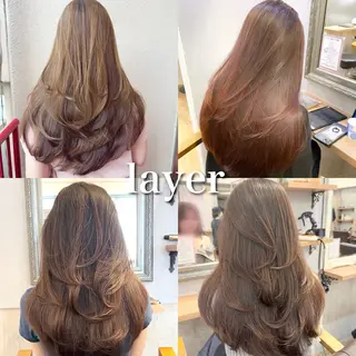 セミロング カラー layercut✂️ 韓国ヘア/髪質改善のヘアスタイル