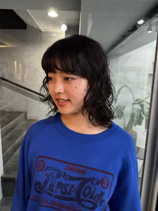 ミディアム パーマ NOOS omotesando所属・ユウ🌈表参道　艶髪 美髪　垢抜けカラー✨のヘアスタイル