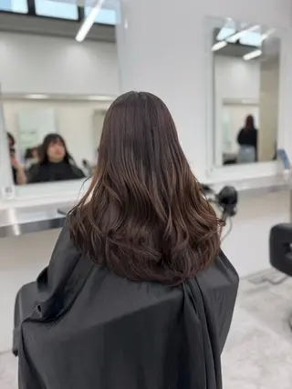セミロング カラー ブリーチなし🤍透明 感カラー🤍しゅうじのヘアスタイル