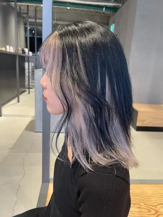 セミロング fil横浜店長パーマ ブリーチ特化TOMOのヘアスタイル