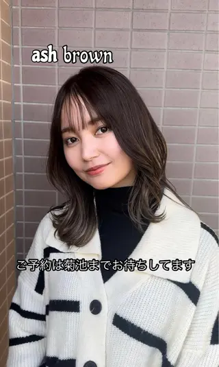 セミロング uti所属・菊池 幹のヘアスタイル