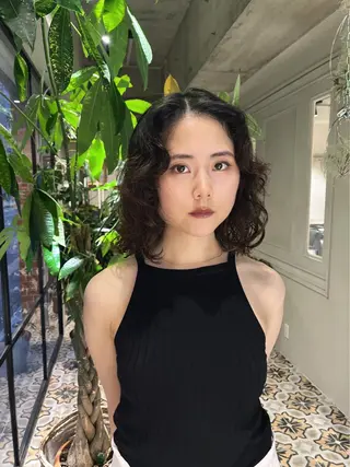 ミディアム カラー パーマ TaNa. EMINA✩⋆*のヘアスタイル