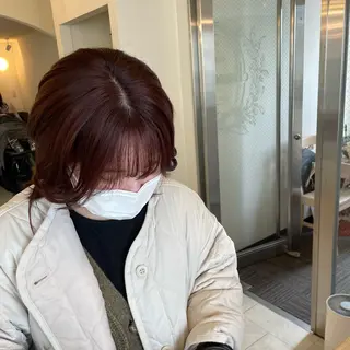 ミディアム カラー ボブウルフ／ボブ Satsuki【名駅のヘアスタイル