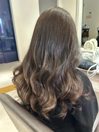 セミロング カラー alpha. カラーエクステ下妻のヘアスタイル