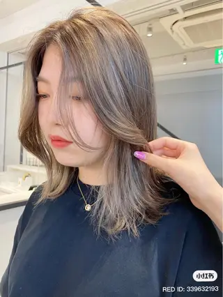 ミディアム 🐈⬛韓国ヘア カノン♥️のヘアスタイル