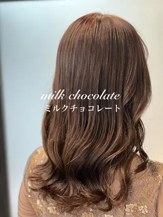 ミディアム カラー 縮毛矯正　野口 恵のヘアスタイル