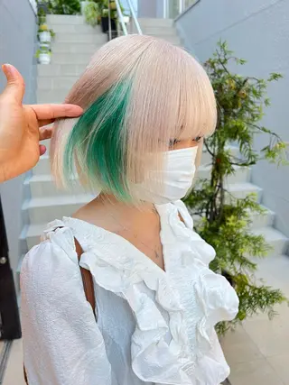 ショート カラー レイヤーカット/ボブ 韓国ヘア🪄REN.のヘアスタイル