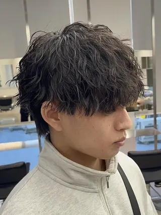 ミディアム カラー パーマ メンズ 垢抜けパーマ×カラー /fifth富樫倭のヘアスタイル