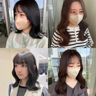ミディアム カラー 韓国🇰🇷レイヤー 映える顔周り🩷のヘアスタイル