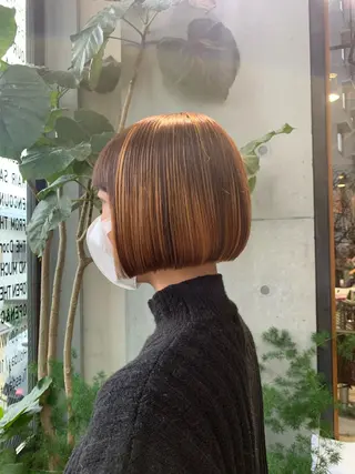 ショート ボブ/ベージュ/ パーマ🪿近森ゆいのヘアスタイル