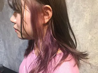 セミロング カラー vato マンツーマンサロンのヘアスタイル