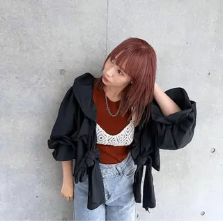 ミディアム カラー GO TODAY SHAiRE SALON表参道Polaris店所属・暖色カラー/ピンク カラー/HARUKAのヘアスタイル