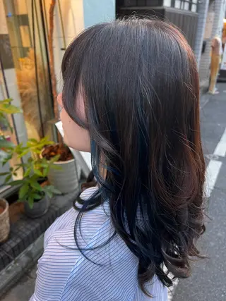ミディアム カラー パーマ メンズ 堀井 凌平のヘアスタイル