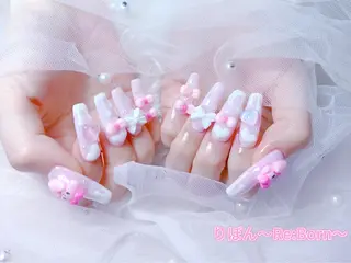 セミロング りぼん Re:Bonrのネイルデザイン