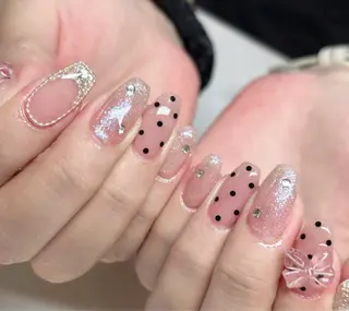 ネイル Kaka_ パラジェル、長さだしのネイルデザイン