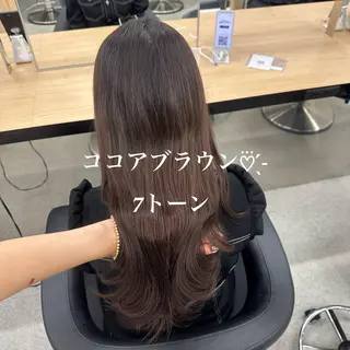 ロング カラー NAMI🤎ブラウン &ミルクティー🤍のヘアスタイル