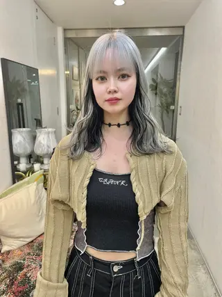 セミロング カラー ハイトーン/ ボブ/KAIのヘアスタイル