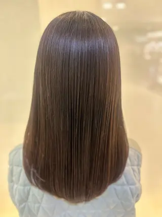 セミロング カラー 艶質改善/縮毛矯正 ササキナツミのヘアスタイル