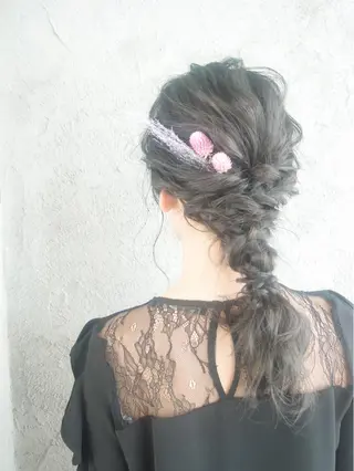 セミロング カラー ヘアアレンジ EMANON天神所属・Hitomi Ezakiのヘアスタイル