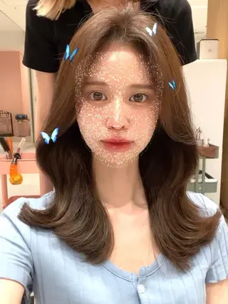 セミロング 韓国くびれレイヤー 🇰🇷はづきのヘアスタイル