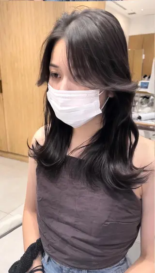 セミロング ネイル 顔周り特化/韓国ヘア /レイヤー/吉野幸大のヘアスタイル